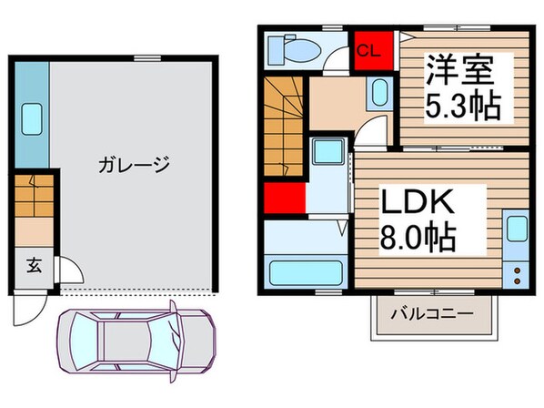 ﾌﾟﾚﾐｱﾑｶﾞﾚｰｼﾞﾊｳｽ浦和美園A棟の物件間取画像